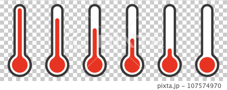 温度計のシンプルなベクターイラストセット 107574970