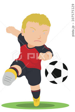 シュート　サッカー 107575129