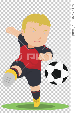 シュート　サッカー 107575129