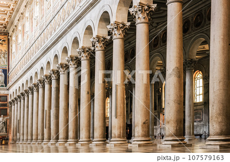Colonnade in main nave of Saint Paul Outside the Walls 107579163