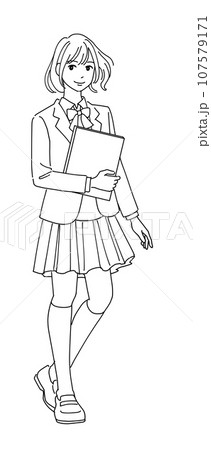 本を持った女子学生 本を持った女子学生 107579171