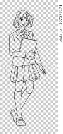 本を持った女子学生 本を持った女子学生 107579171