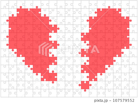 ジグソーパズルの割れたハート 107579552