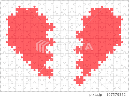 ジグソーパズルの割れたハート 107579552