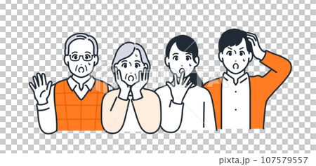 驚訝的家庭的簡單向量圖素材 107579557