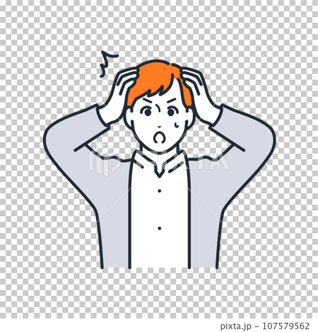 Simple vector illustration material of a young man in a hurry Simple vector illustration material of a young man in a hurry 107579562
