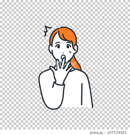 Simple vector illustration material of a surprised young woman Simple vector illustration material of a surprised young woman 107579565