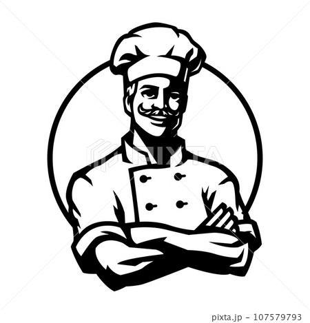 Chef in headdress. Logo, emblem 107579793