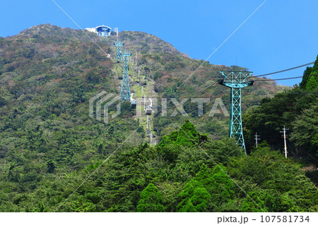 【大分県】晴天の別府ロープウェイ（鶴見岳） 107581734