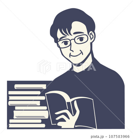 読書が好きな人物のイメージイラスト 107583966