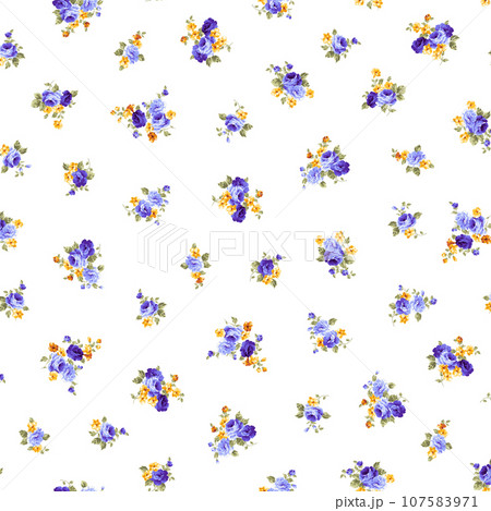 ロココ調でクラシックなタッチの薔薇花柄, 107583971