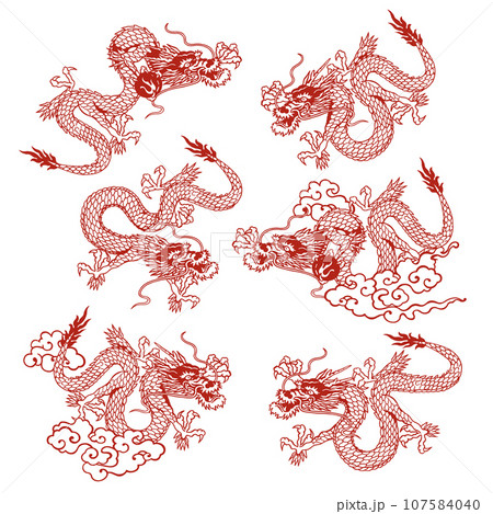 日本画調に描いた龍のイラスト集, 107584040
