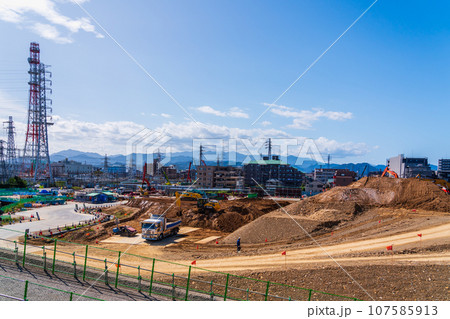 建設工事が進むリニア中央新幹線　神奈川県駅　神奈川県相模原市　 107585913