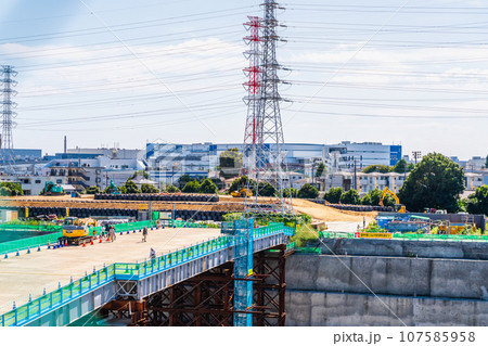 建設工事が進むリニア中央新幹線　神奈川県駅　神奈川県相模原市　 107585958