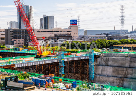 建設工事が進むリニア中央新幹線　神奈川県駅　神奈川県相模原市　 107585963