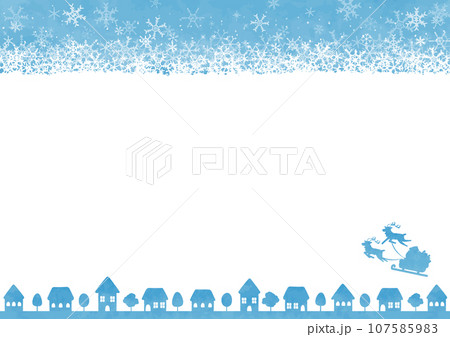 シンプルなクリスマスの町並みイラスト 107585983