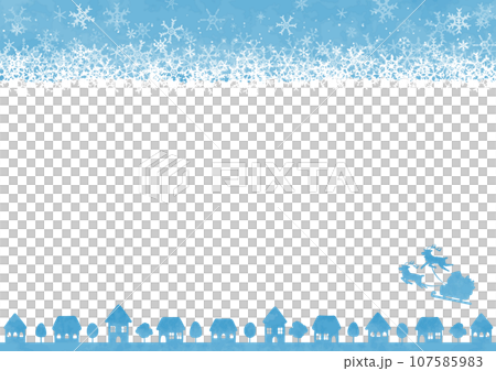 シンプルなクリスマスの町並みイラスト 107585983