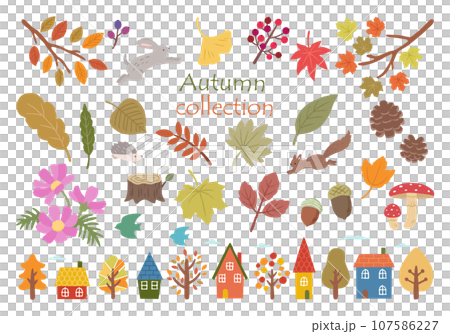 Autumn illustration set Scandinavian style 107586227