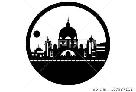 Bangalore skyline silhouette. Black Bangalore city design isolated on white background. Bangalore skyline silhouette. Black Bangalore city design isolated on white background. 107587118