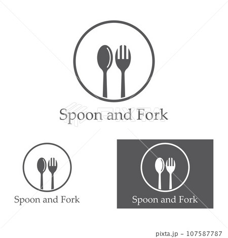 spoon,fork,and knife icon logo vector design template 107587787