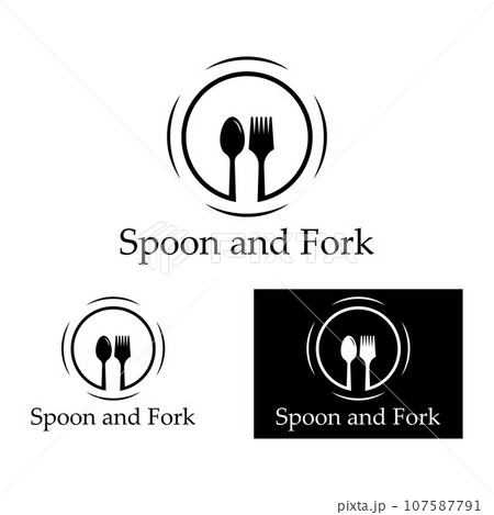 spoon,fork,and knife icon logo vector design template 107587791