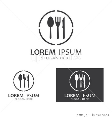 spoon,fork,and knife icon logo vector design template 107587823