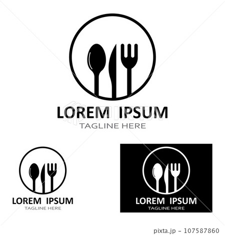 spoon,fork,and knife icon logo vector design template spoon,fork,and knife icon logo vector design template 107587860