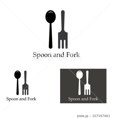 spoon,fork,and knife icon logo vector design template 107587861