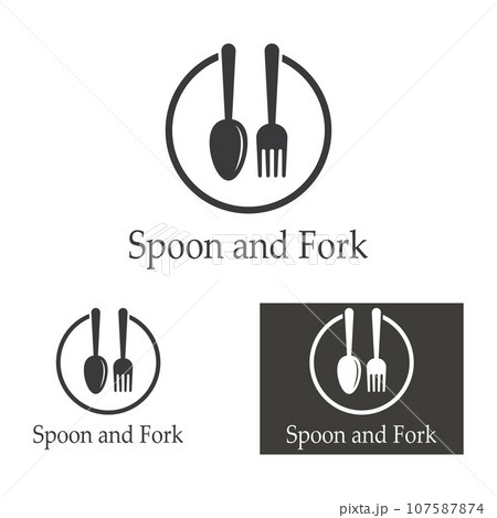 spoon,fork,and knife icon logo vector design template 107587874