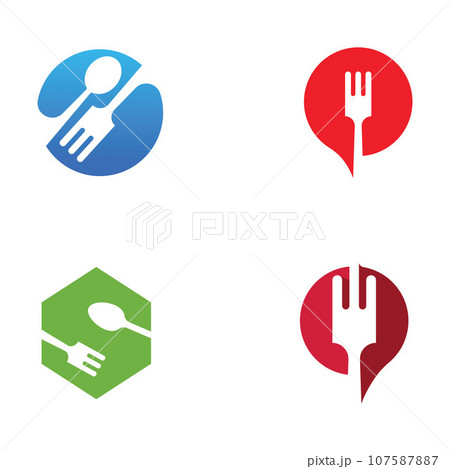 spoon,fork,and knife icon logo vector design template spoon,fork,and knife icon logo vector design template 107587887