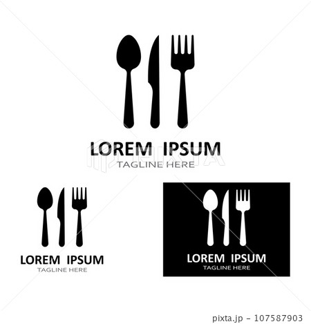 spoon,fork,and knife icon logo vector design template spoon,fork,and knife icon logo vector design template 107587903