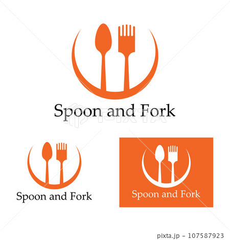 spoon,fork,and knife icon logo vector design template 107587923