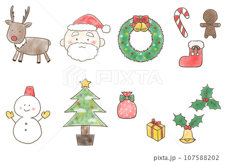 クリスマス素材セット確認用 クリスマス素材セットのイラスト素材 [107588202] - PIXTA
