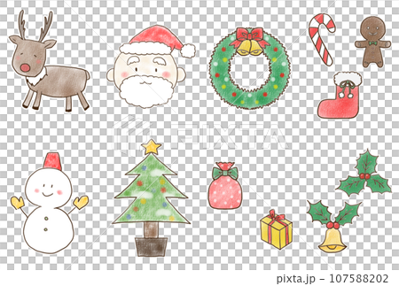 クリスマス素材セットのイラスト素材 [107588202] - PIXTA
