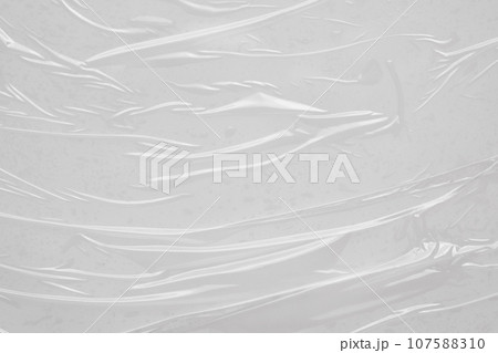 White plastic film wrap texture background 107588310