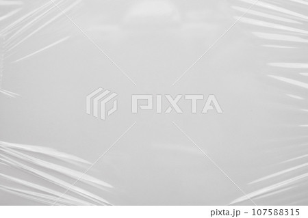 White plastic film wrap texture background White plastic film wrap texture background 107588315