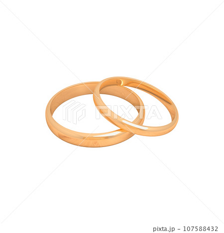 Male and female wedding rings, 3D rendering. Male and female wedding rings, 3D rendering. 107588432
