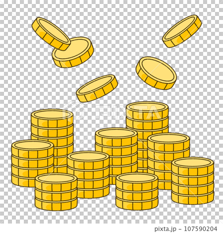 コインが貯まるイラスト コインが貯まるイラスト 107590204