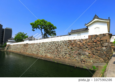 【大分県】快晴の府内城 大手門と宗門櫓（大分城址公園） 107590286