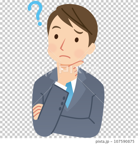 Thinking office worker, young male, businessman Thinking office worker, young male, businessman 107590875