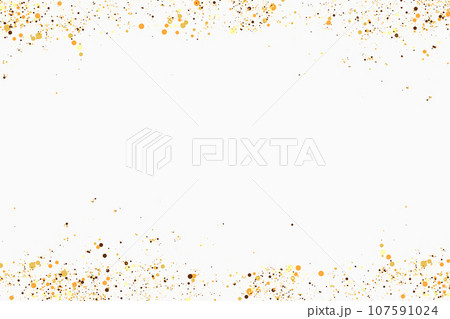 Gold glitter texture on a white background. Golden dots background. 107591024