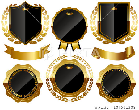 高級感のあるエンブレム6種セット ブラック&ゴールド 高級感のあるエンブレム6種セット ブラック&ゴールド 107591308