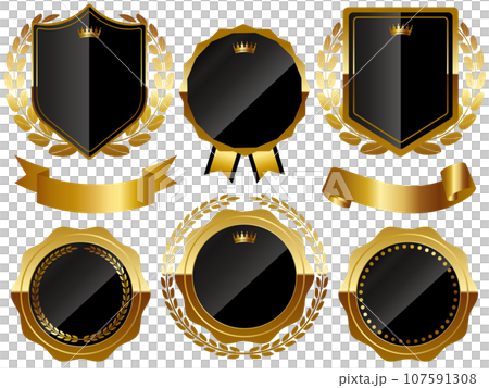 高級感のあるエンブレム6種セット ブラック&ゴールド 高級感のあるエンブレム6種セット ブラック&ゴールド 107591308