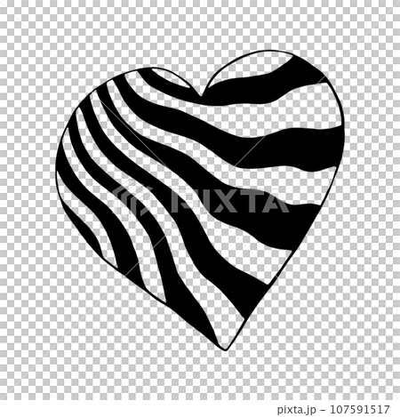 Black Heart Drawn by Colored Pencil. The Sign of World Heart Day. Symbol of Valentines Day. Heart Shape Isolated on White Background. 107591517