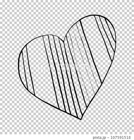 Black Heart Drawn by Colored Pencil. The Sign of World Heart Day. Symbol of Valentines Day. Heart Shape Isolated on White Background. 107591518