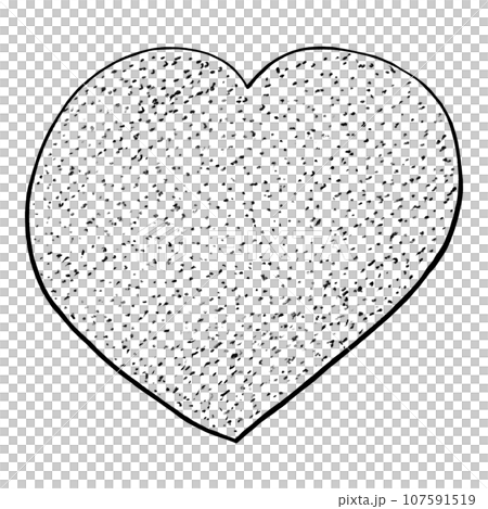 Black Heart Drawn by Colored Pencil. The Sign of World Heart Day. Symbol of Valentines Day. Heart Shape Isolated on White Background. 107591519