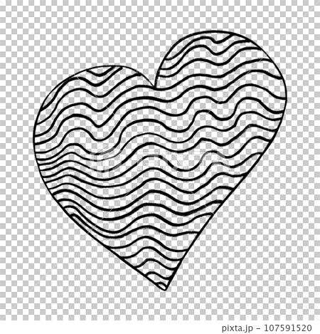 Black Heart Drawn by Colored Pencil. The Sign of World Heart Day. Symbol of Valentines Day. Heart Shape Isolated on White Background. 107591520