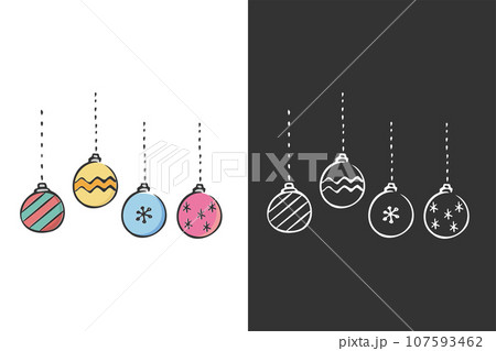 手描きのクリスマスのオーナメント 107593462