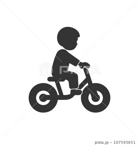 A small child on a tricycle icon 107593651
