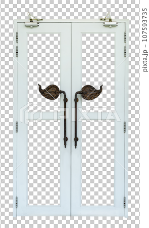 White wooden door isolated 107593735